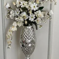 گلدان بلند به همراه گل مصنوعی خارجی