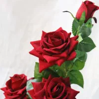 گل مصنوعی۷شاخه و۲۱ گل رز  باگلدان