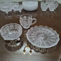 ۴ دست کریستال پذیرایی بوهمیا طرح pk ، کاملا نو