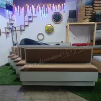 نیمکت پشتی دار ساده .پاف تمامmdfمناسب کافه. انتظار