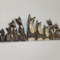 گربه های چوبی دست ساز
