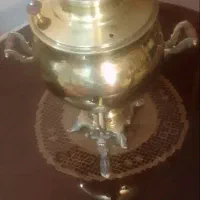 سماور ذغالی برنجی ۵ لیتری