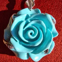 پلاک گل فیروزه ایی