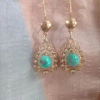 گوشواره نگین فیروزه اصل