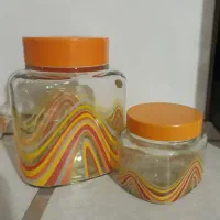 ۹ عددظرف شیشه ای حبوبات و ادویه