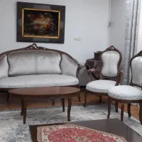 مبلمان استیل۹ نفره چوب گردو در حد نو|مبلمان خانگی و میز عسلی|اهواز, شهرک نفت|دیوار