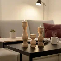 شمعدان چوب گردو