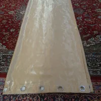 پرده کرم براق ترک  پانچ یک ماه کار کرده  نو شیک