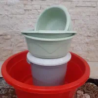 پکیج پلاستیکی (وان + سطل+ سبد با لگن)
