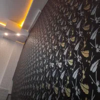 نقاشی ساختمان باطرح کاغذ دیواری