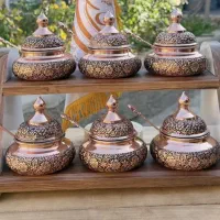 ظروف مسی/پاسماوری 7تایی دوطبقه رزگل/اقساطی