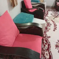 مبل هفت نفر اصل نرادباکاورصورتی|مبلمان خانگی و میز عسلی|کوچصفهان, |دیوار