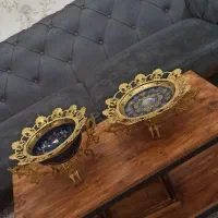 ظروف برنجی لیلی مجنون چینی سورمه ای|کلکسیون اشیاء عتیقه|مشهد, خین عرب|دیوار