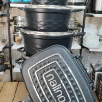 سرویس قابلمه 12 پارچه چدن گرانیت نالینو|ظروف پختوپز|فردیس, شهرک ارم|دیوار