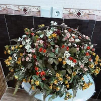 سبد گل زیبا بزرگ|گل مصنوعی|خوی, |دیوار