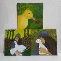 تابلو نقاشی اکریلیک اختصاصی ( حیوانات خانگی)|تابلو، نقاشی، عکس|شیراز, آزادگان|دیوار