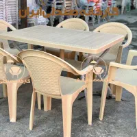 میز و صندلی پلاستیکی مدل یونیک ناهارخوری غذاخوری