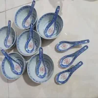 ظرف دون برنجی و نمکدان اردک قدیمی