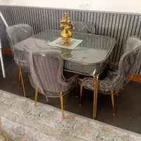 میز ناهار خوری چهار نفره درحد نو پایه فلزی