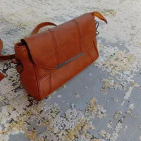 کیف چرم رنگ قهوه ایی. عسلی نو
