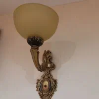 لوستر شش شاخه با دیوارکوب و لوستر خطی استیل|لوستر و چراغ آویز|آمل, |دیوار