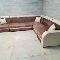 مبل ال با پارچه تشک و دسته نو
