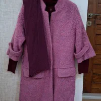 پالتو به همراه یقه اسکی بافت و شال