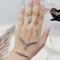 سرویس زنجیری نقره جواهری زنانه کد 60066|بدلیجات|تبریز, |دیوار