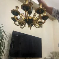 لوستر ۸ شعله سبز و طلایی|لوستر و چراغ آویز|تهران, یوسف‌آباد|دیوار
