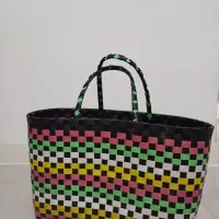 زنبیل حصیری رنگی