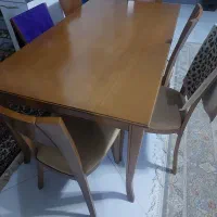 میز ناهار خوری در حد نو چوب راش ۶ نفره