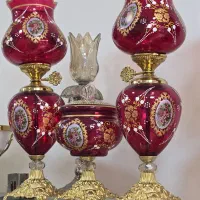 ست شمعدان و شکلات خوری قرمز