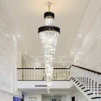 لوستر کریستال روناک مشکی طلایی 240×80|لوستر و چراغ آویز|تهران, تهرانپارس غربی|دیوار