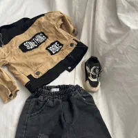 کت و شلوار کتان و کفش پسرانه