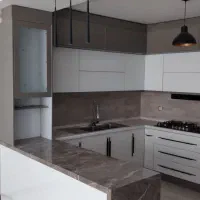 444 کد m کابینت دوپله هایگلاس سفید مشکی