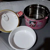 کوله پشتی طرح کاکتوس و ظرف غذا طرح کیتی|کیف، کفش، کمربند|اهواز, سپیدار|دیوار
