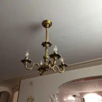 لوستر برنجی ۴ عدد ۴ شاخه در حد نو