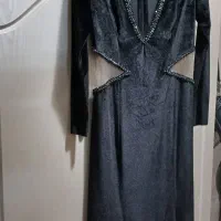 لباس مجلسی مخمل مشکی در حد نو