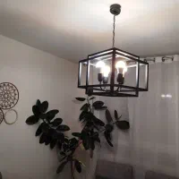 لوستر فلزی مشکی کوره ای