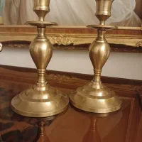 یک جفت شمعدان برنجی برنز مارک مپکوداخل جعبه