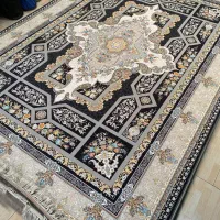 فرش کاشان بژ طلایی دودی زغالی