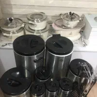 سرویس قابلمه ی درجه ی یک کاملا نو اکبند وسرویس سطل