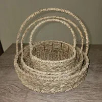 سبد میوه حصیری دسته دار