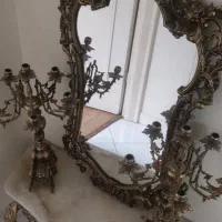 آینه شمعدان برنجی اصل