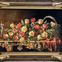 گل و گلدان نخ و نقشه|تابلو فرش|اندیشه, اندیشه فاز ۵|دیوار