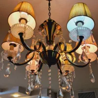 لوستر ۶ شاخه انتیک برنجی چینی اصل