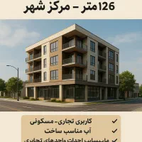 زمین ۱۲۶ متر برخیابان امام شهر آب بر