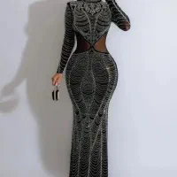 فروش ماکسی فول نگین مشکی