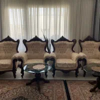 مبل استیل ۹نفره همراه میزغذاخوری۸نفره|مبلمان خانگی و میز عسلی|محمدشهر, جعفرآباد|دیوار