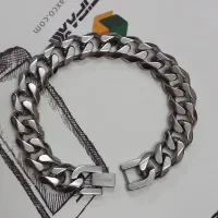 دستبند کارتیر سفید قفل کتابی استیل ۲۲ سانت